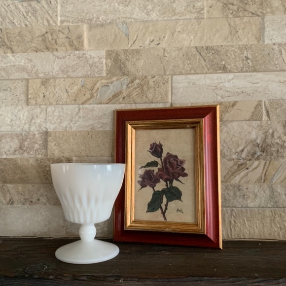 Vintage MidCentury Milk Glass Goblet Dish